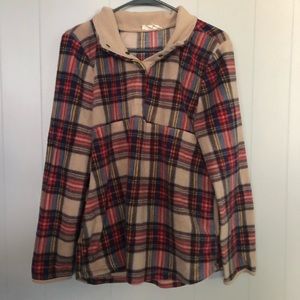 Plaid fleece sweater